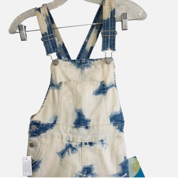 Vintage Jordache Girls Overalls Size 6-6X NEW Tie-Dye Denim Shortalls Romper - Picture 4 of 14